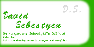 david sebestyen business card